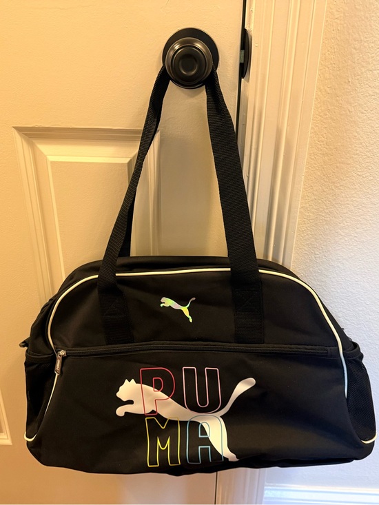 Puma Black Duffel with Rainbow Logo
